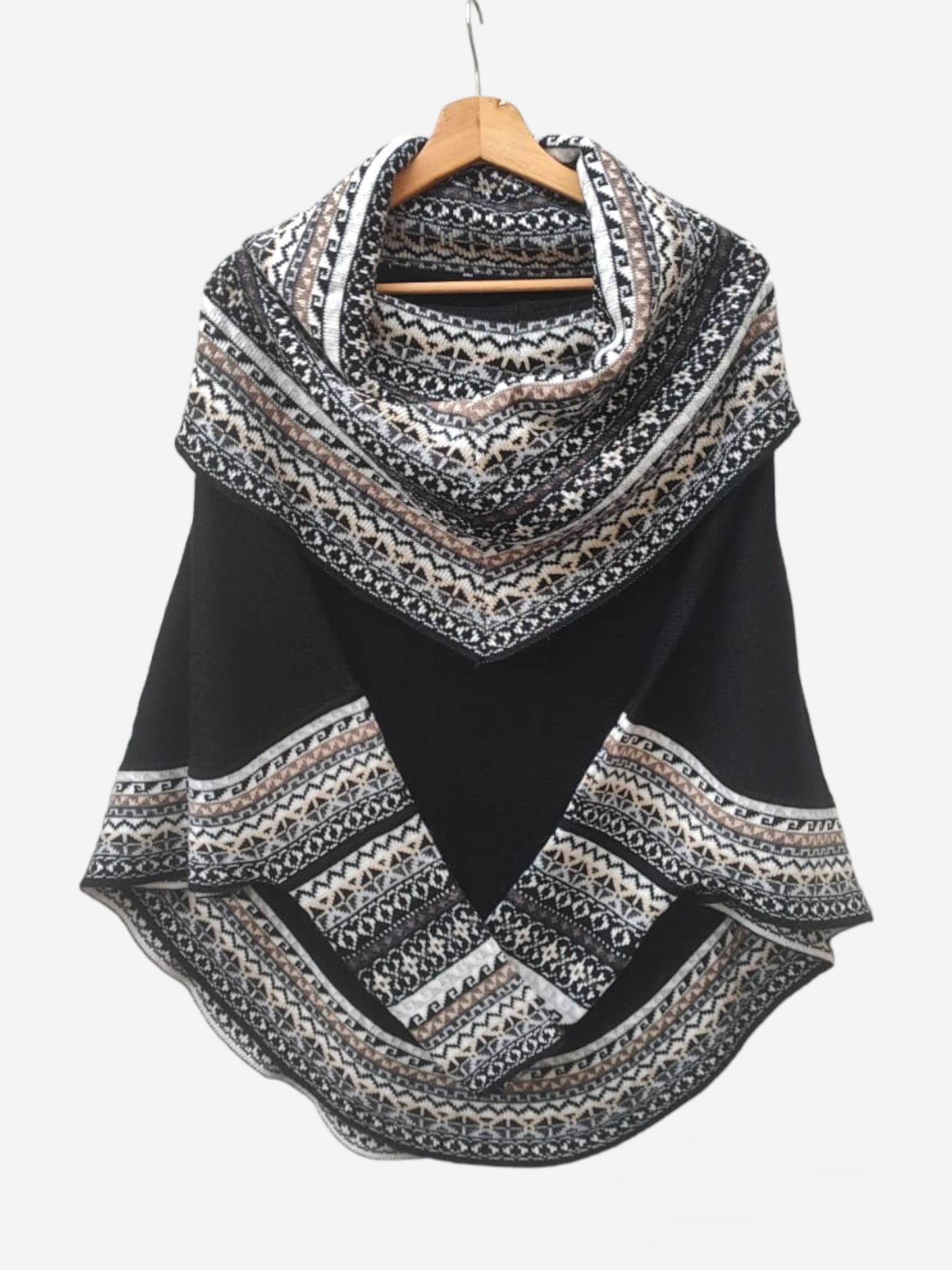 Poncho negro natural de dama