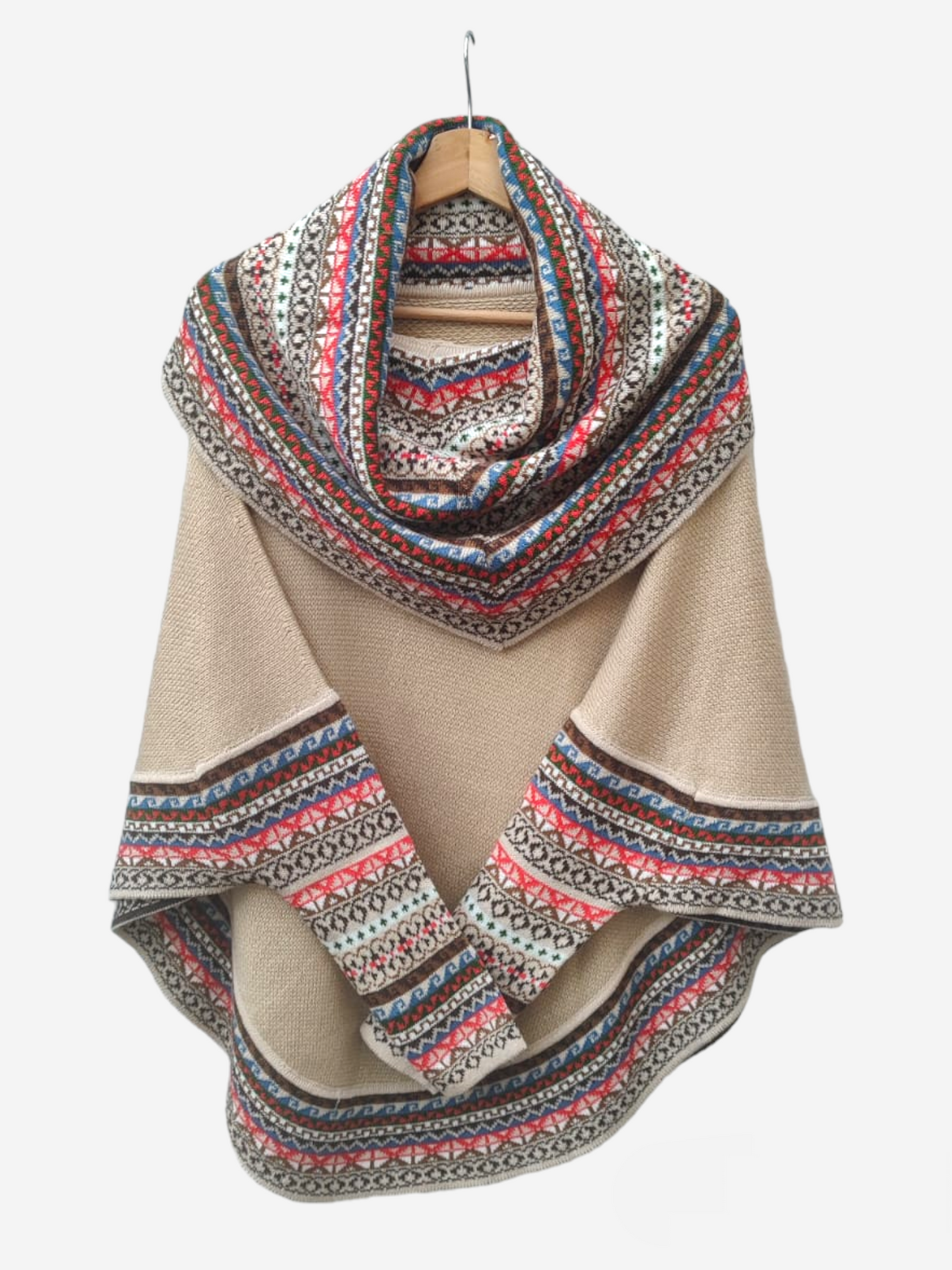 Poncho beige de dama
