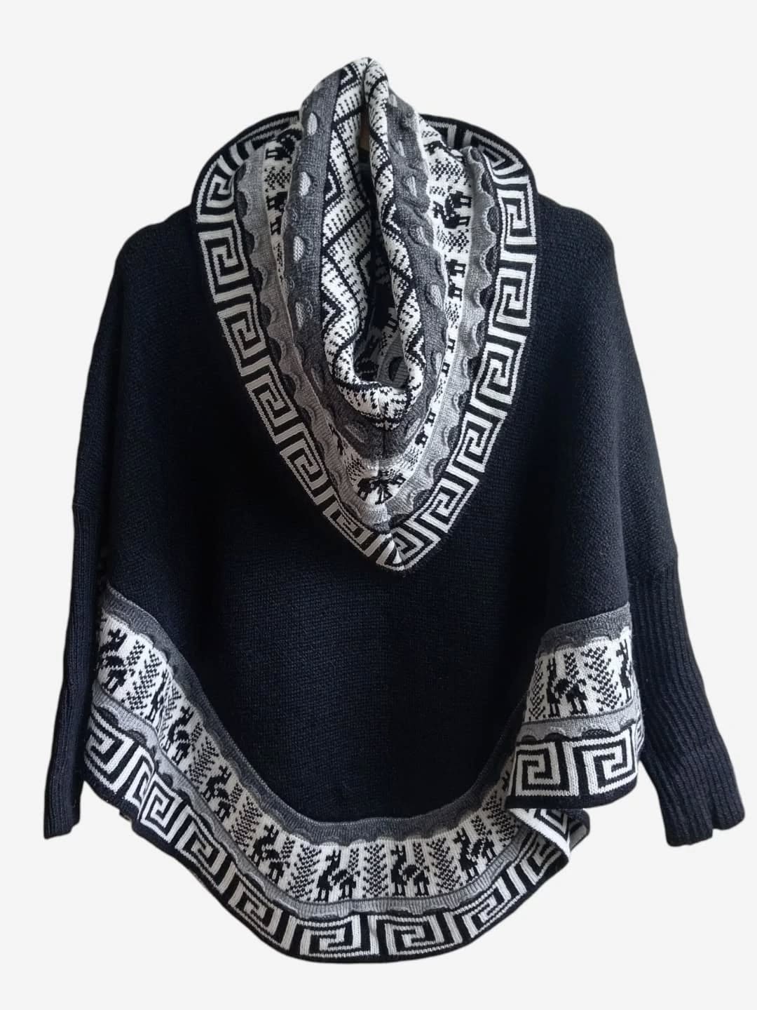 Poncho Alpacas Negro