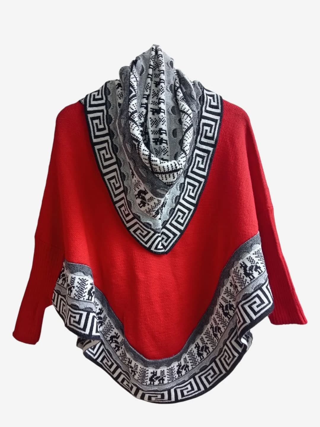 Poncho Alpacas Rojo