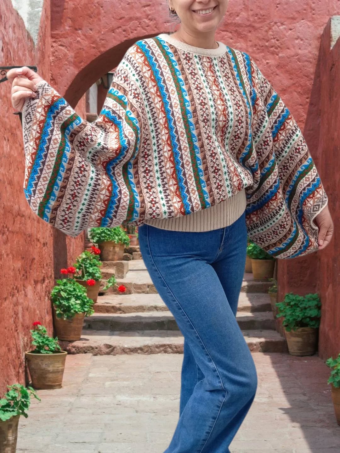 Poncho Mariposa Beige