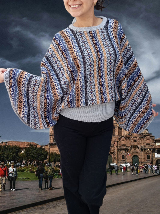 Poncho Mariposa Plomo Claro