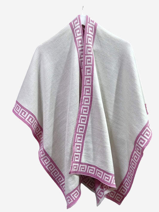 Ruana Rosa y Blanco