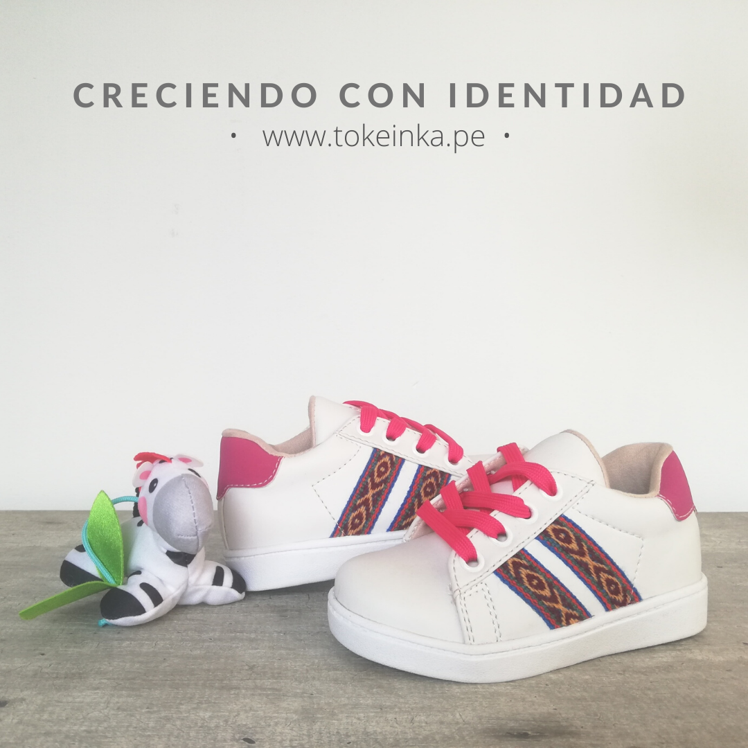 Zapatilla Urban Kids blanco&fucsia