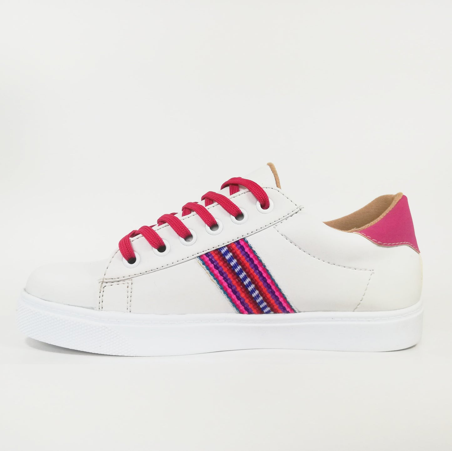 Zapatilla Dama Urban blanco y fucsia