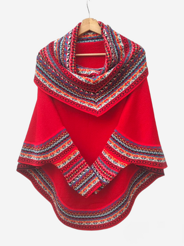 Poncho rojo de dama