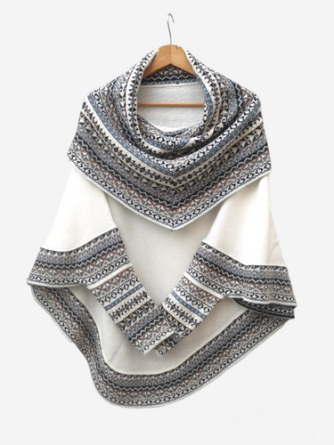 Poncho blanco natural de dama