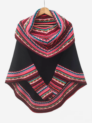 Poncho negro colores de dama