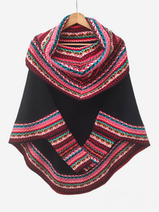 Poncho negro colores de dama