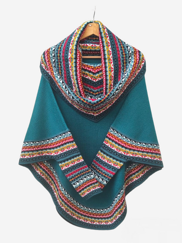 Poncho verde jade de dama