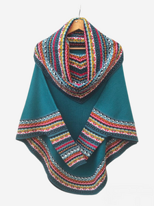 Poncho verde jade de dama