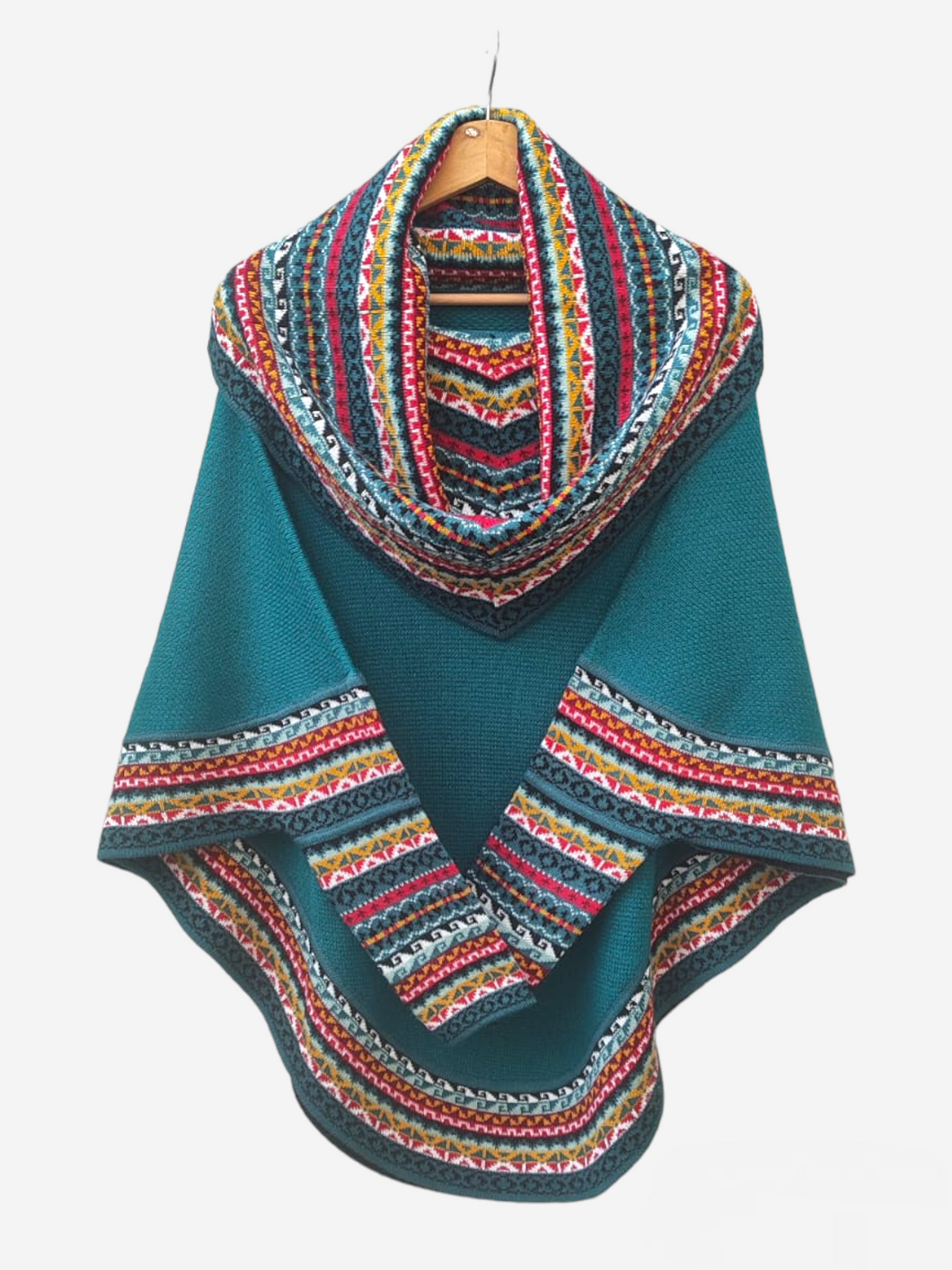 Poncho verde jade de dama