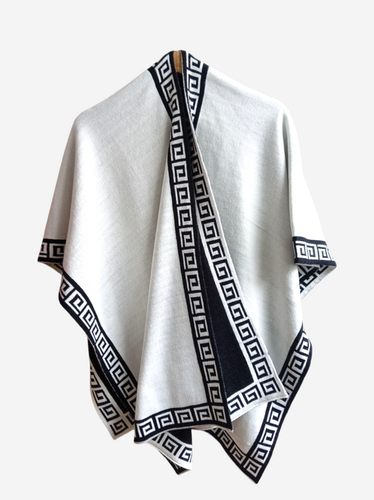 Ruana Blanco y Negro