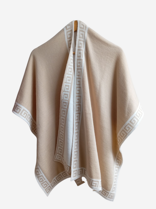 Ruana Beige y Crema