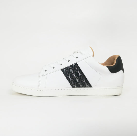 Zapatilla Urban Blanco y Negro Ed Cuero