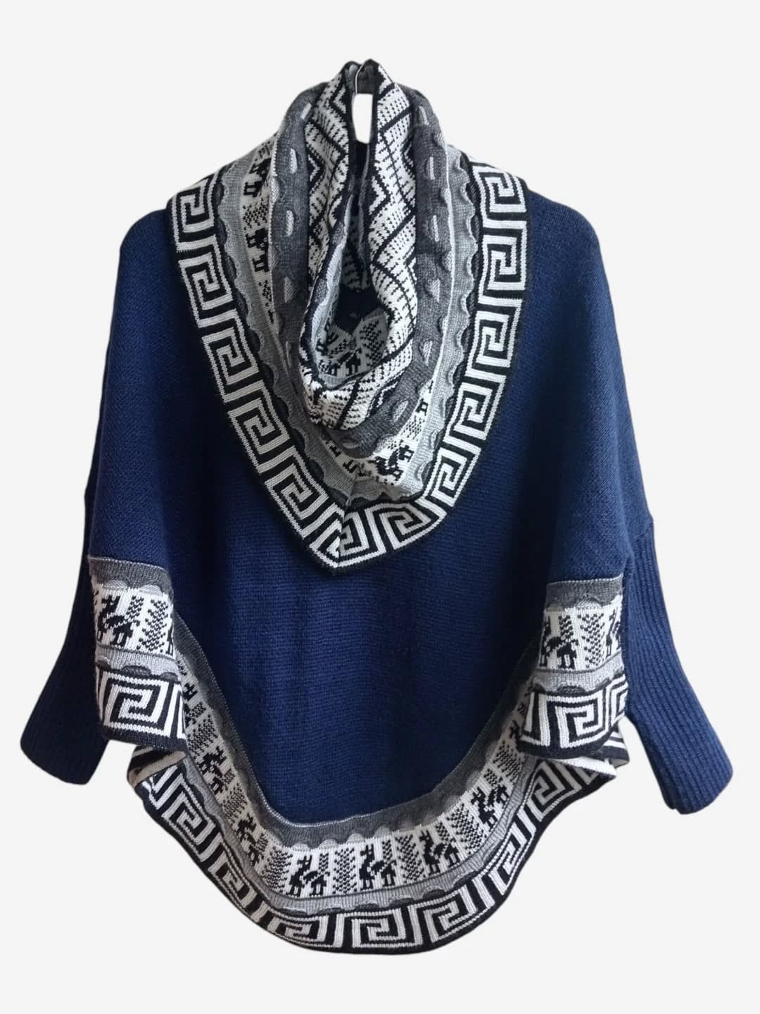 Poncho Alpacas Azul Marino