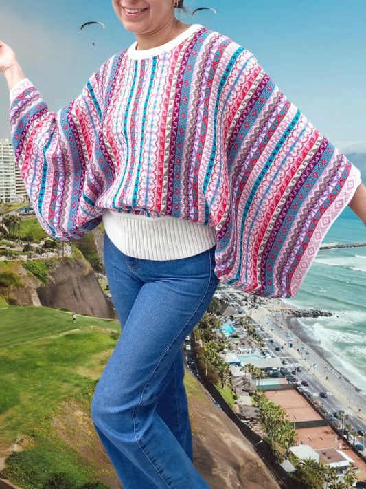 Poncho Mariposa Blanco