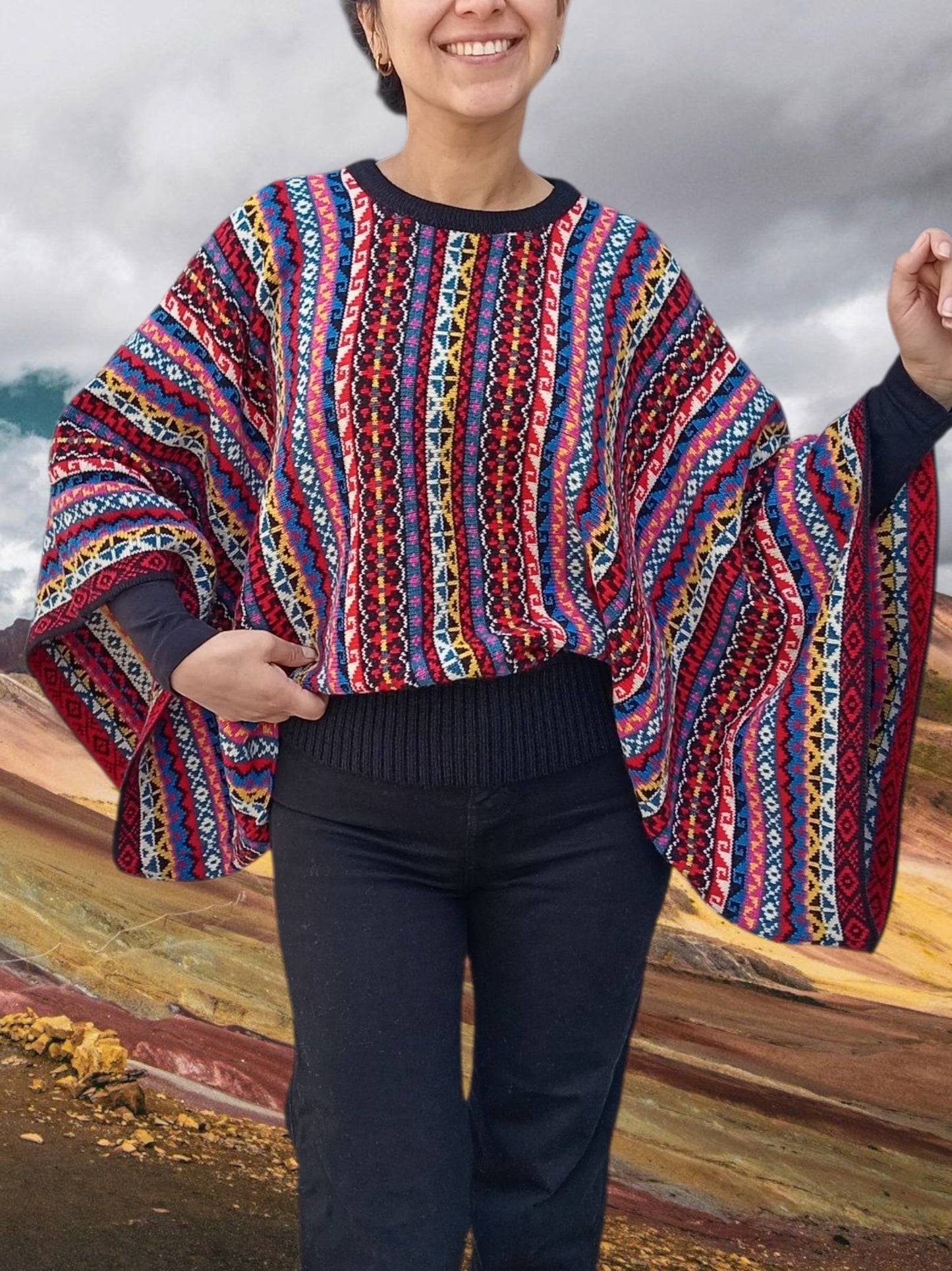 Poncho Mariposa Negro