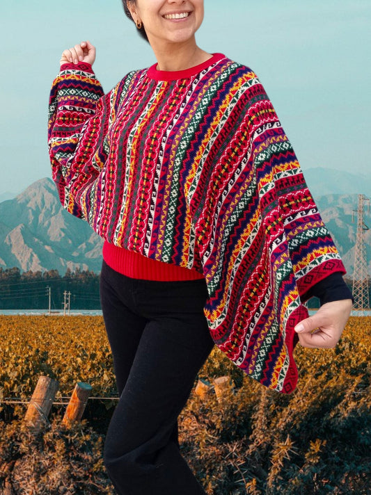 Poncho Mariposa Rojo