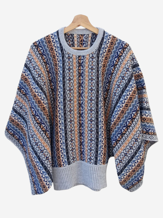 Poncho Mariposa Plomo Claro