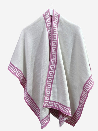 Ruana Rosa y Blanco