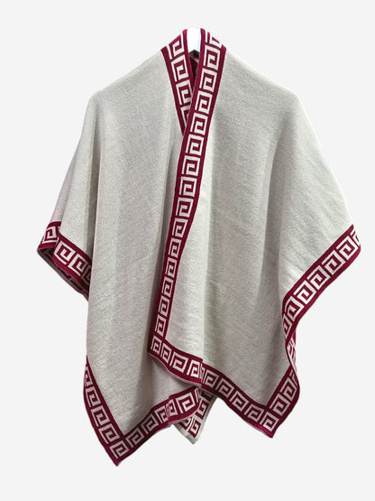 Ruana Guinda y Crema