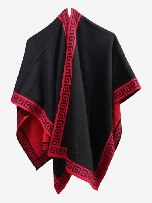 Ruana Negro y Rojo