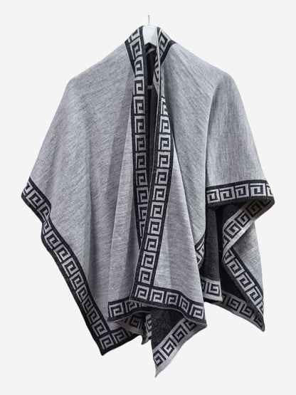 Ruana Plomo Claro y Oscuro