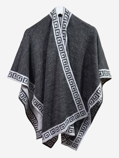 Ruana Plomo Claro y Oscuro