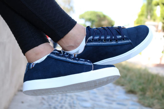 Zapatilla Dama Urban azul marino manta