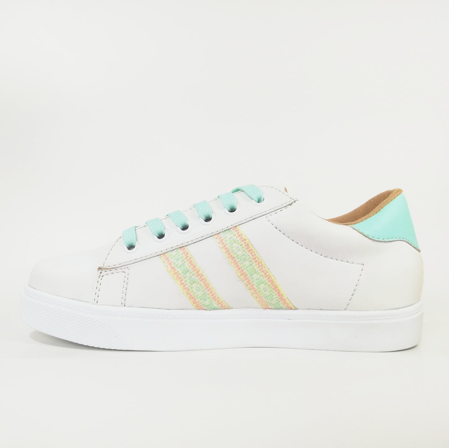 Zapatilla Dama Urban blanco y verde pastel
