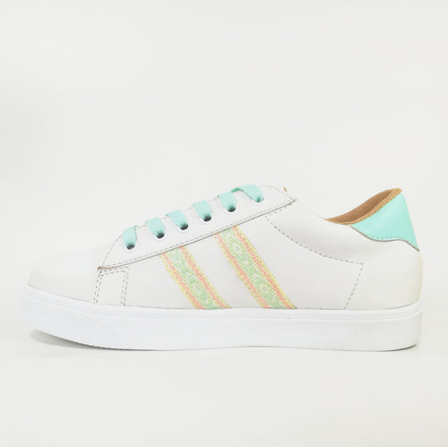 Zapatilla Dama Urban blanco y verde pastel