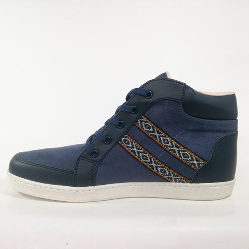Zapatilla Urban High Top Azul Doble Cinta